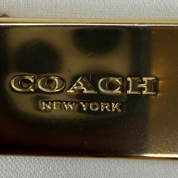 COACH THICK GOLD/BRASS METAL BAG CHARM KEYCHAIN HANGTAG - Picture 3 of 5